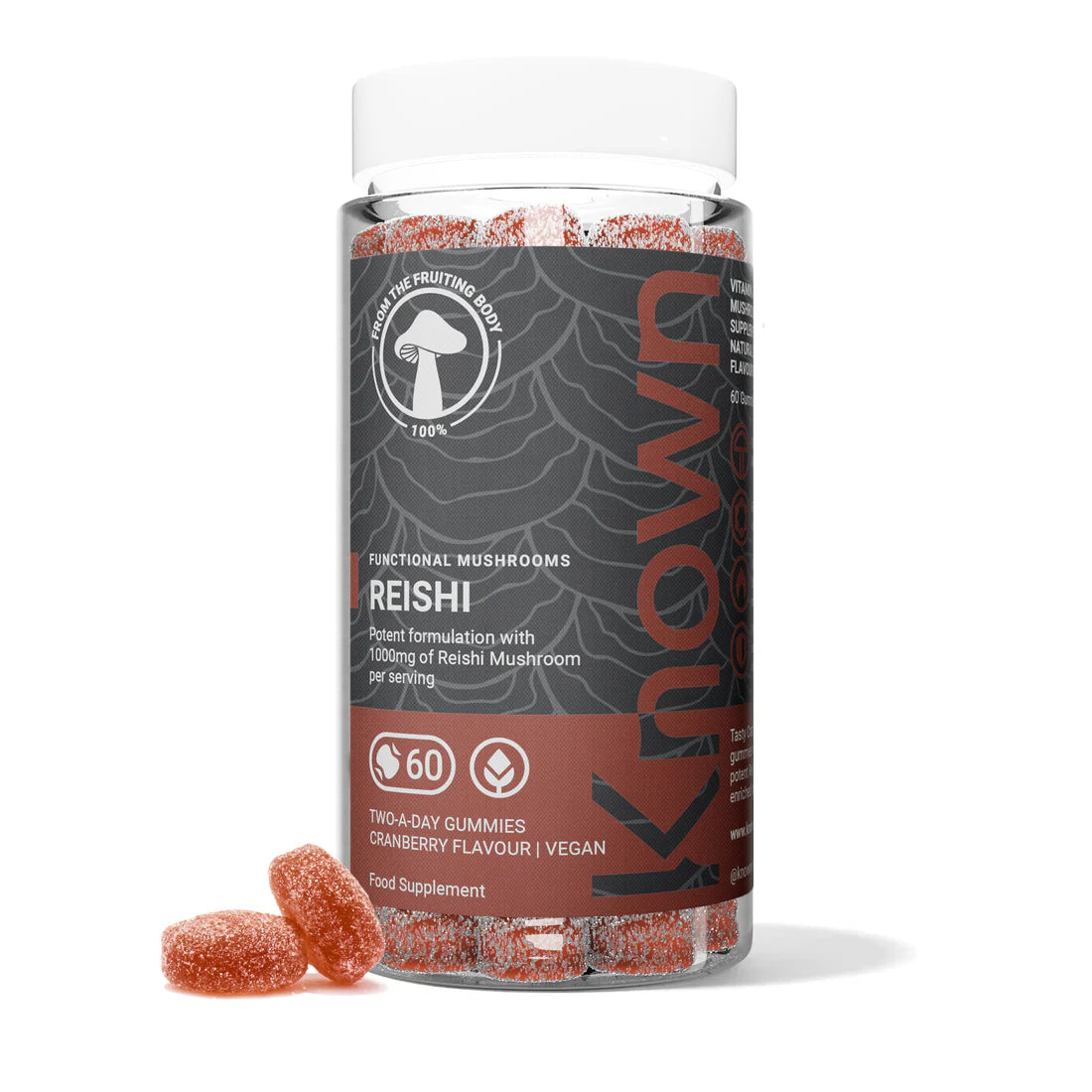 Reishi Mushroom Gummies | Natural Stress Relief & Immunity | 60 Vegan Gummies