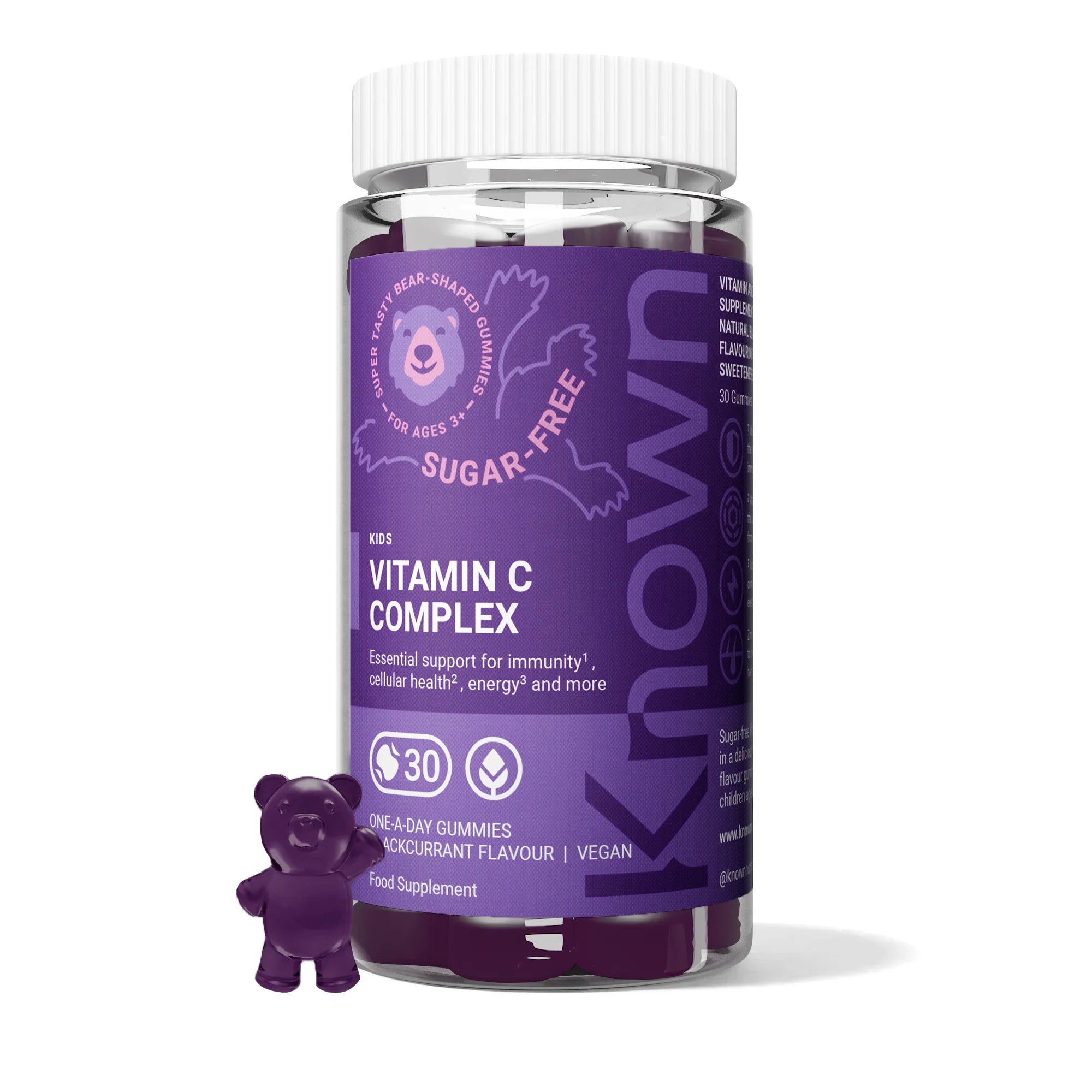 Known Kids Vitamin C Complex Gummies – Immunity & Wellness Support – Sugar‑Free Vegan Supplement