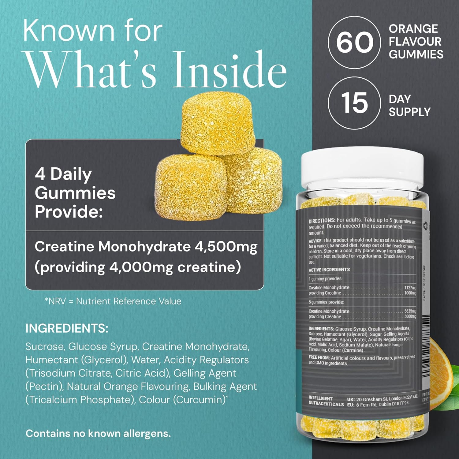 Vegan Creatine Gummies - Orange Flavour –15 Days Supply