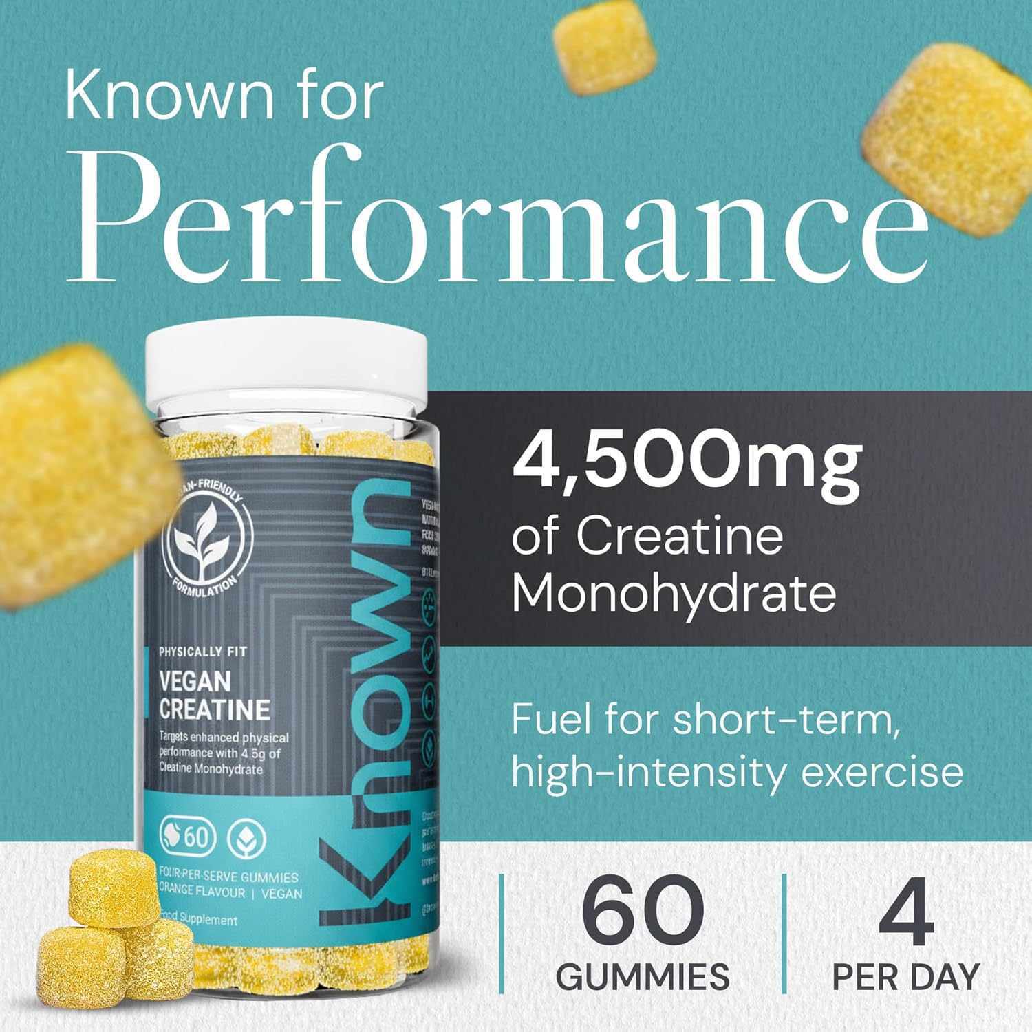 Vegan Creatine Gummies - Orange Flavour –15 Days Supply