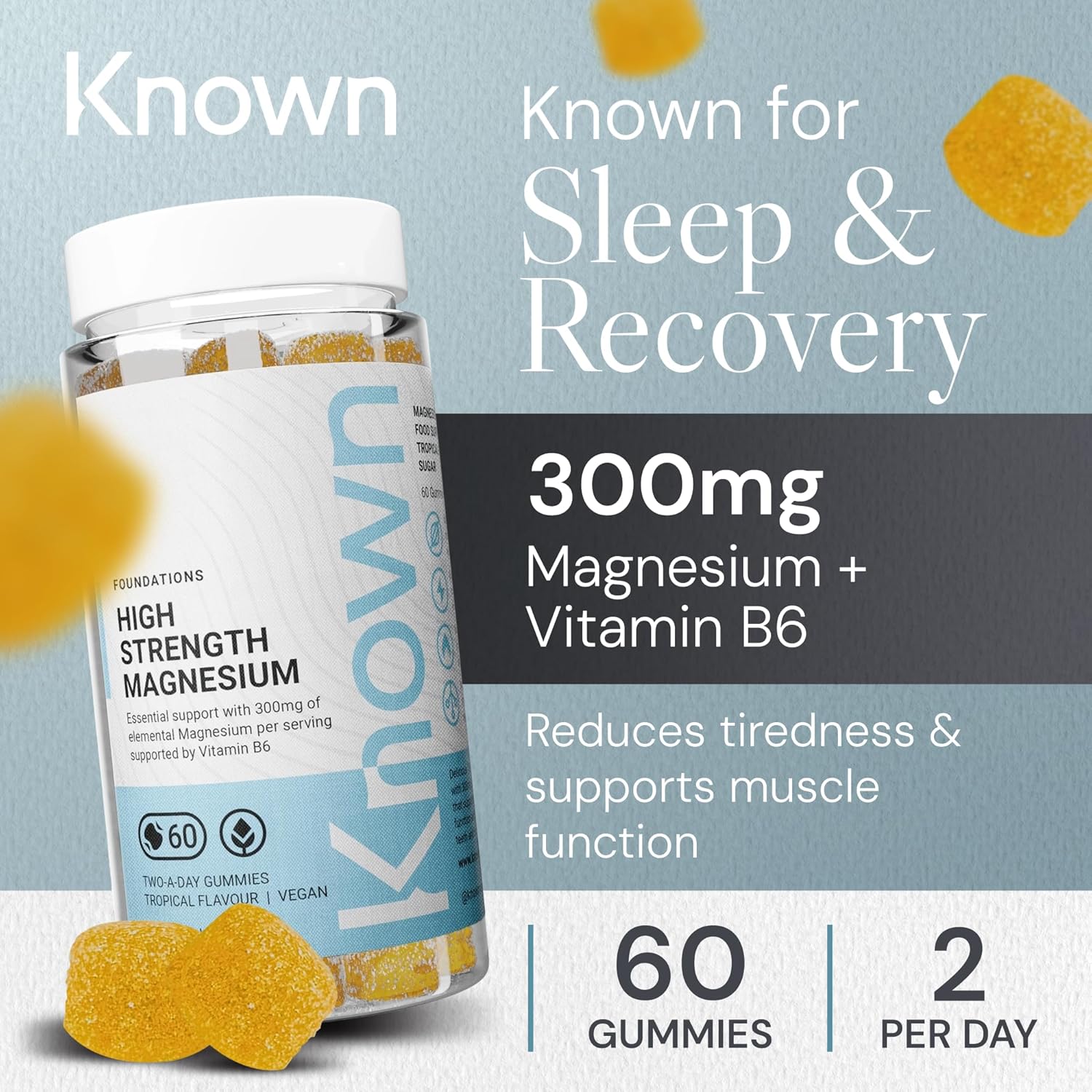 High‑Strength Magnesium 300 mg Gummies – 2914 mg Magnesium Citrate – Bioavailable Glycinate Alternative – Tropical Vegan Supplement - Muscle & Energy