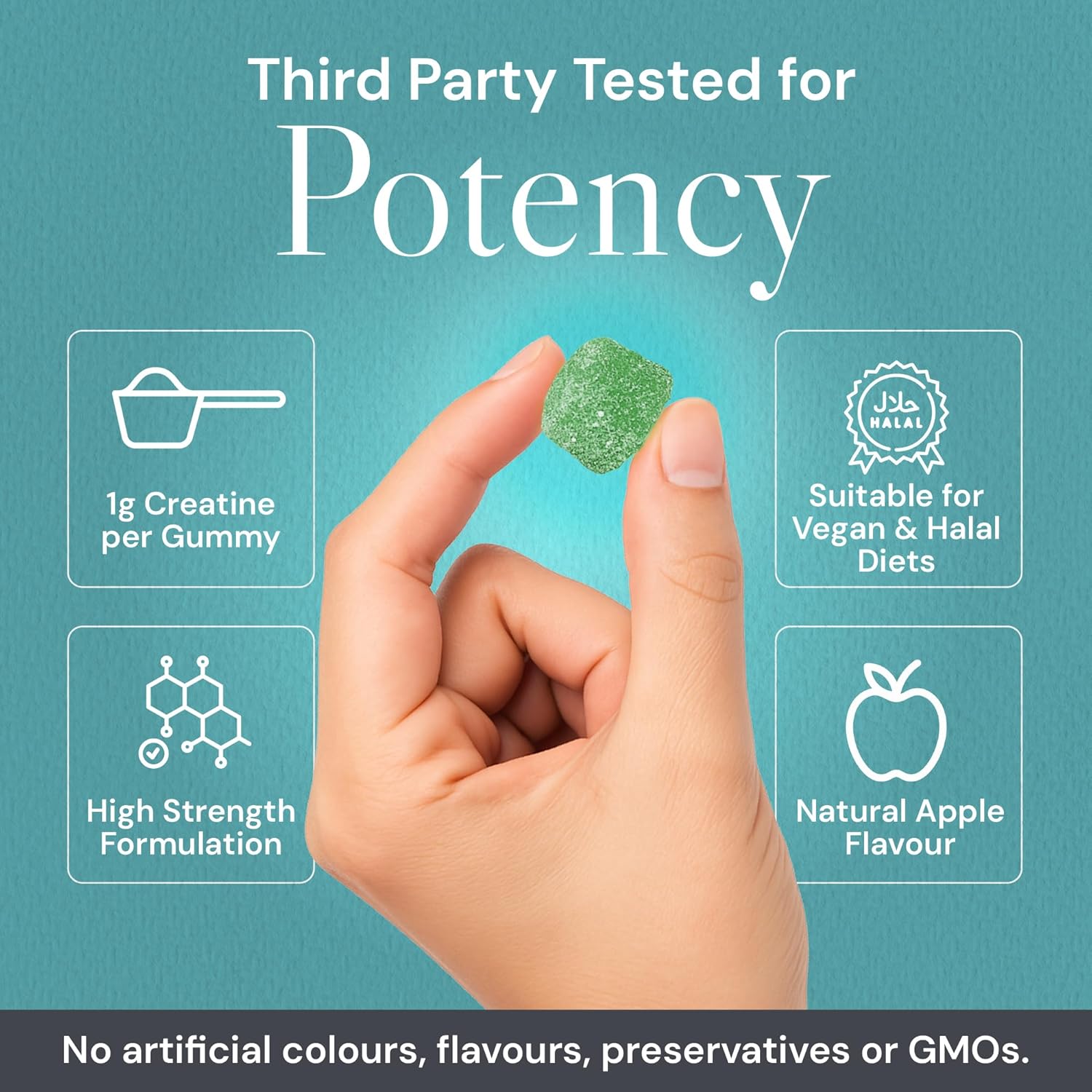 Creatine Gummies - Sour Apple flavor 7 Days Servings