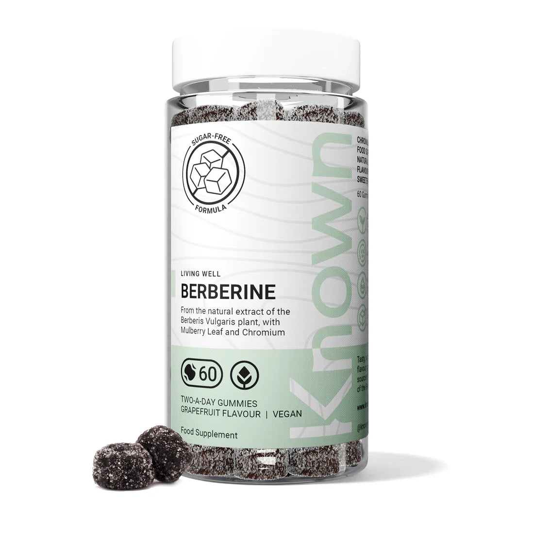 Berberine Gummies Grapefruit Flavoured  – 25mg of Berberine from Berberis Vulgaris extract, combined with 750mg of Mulberry Leaf and 20µg of ChromiumMetabolic Health, Blood Sugar Balance & Wellness Support