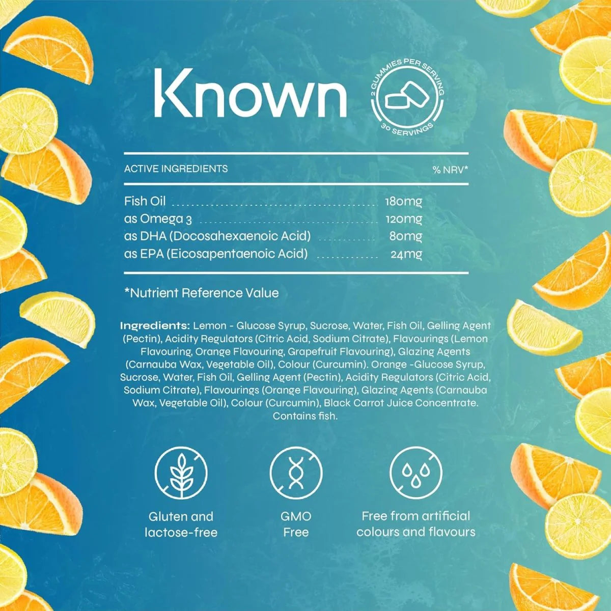 Essential Omega‑3 Gummies – Lemon & Orange Flavour , 120mg Omega 3 with DHA & EPA- Heart, Brain & Eye Health Support – Delicious Daily Wellness Supplement